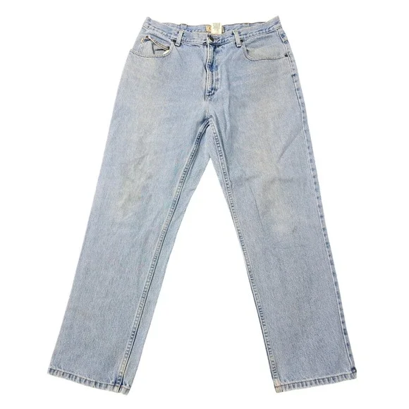 LL. Bean Jeans Mens 35x30 Natural Fit Blue Denim Straight Leg 104731 - Picture 1 of 10